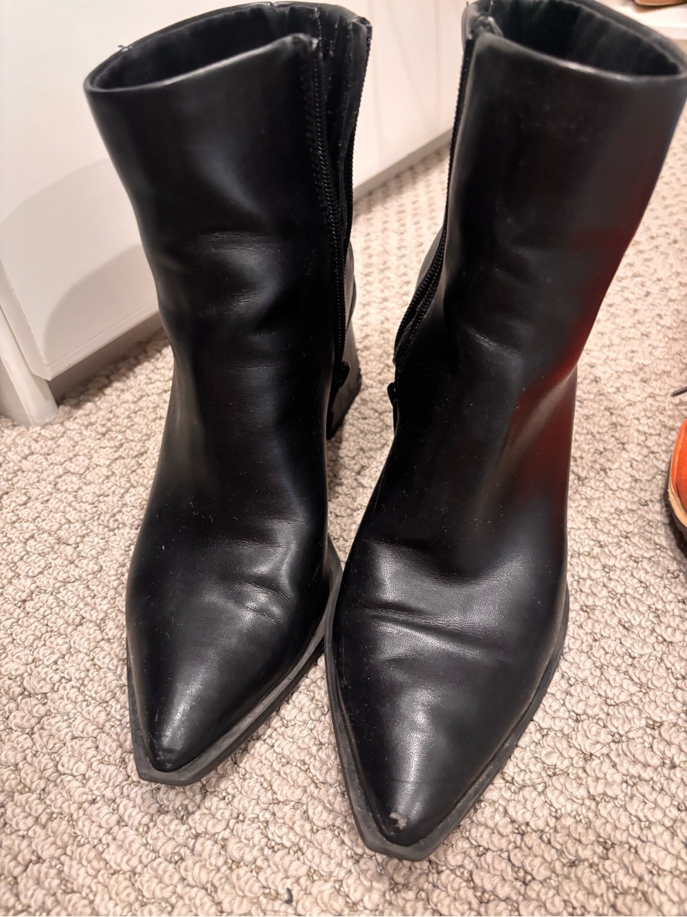 Classic Black Pointed Toe Ankle Boots